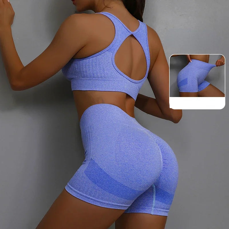 Yoga Suit Yoga Sports Underwear Women's Fitness Suit Vest Running Sports Yoga Shorts Set Yoga Set  Workout Set