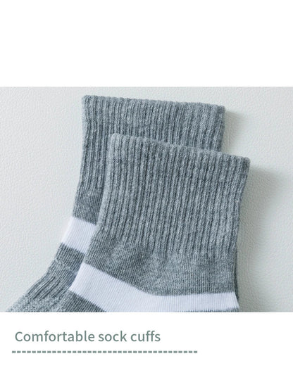 5 Pairs of MEN'S Sports Cotton Socks, Sweat Wicking and Breathable - Fuzzy Sports