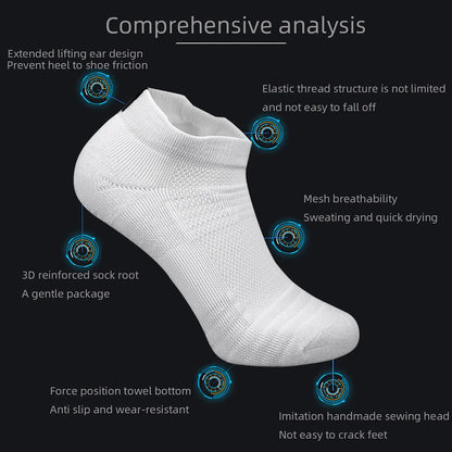 3 Pairs Sports Socks Men Women Short Running Socks Performance Ankle Cushion Wear-resistant Anti Slip Basketball Casual Socks - Fuzzy Sports