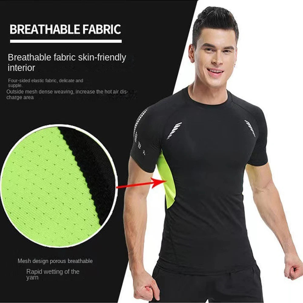 Men's Compression Shirt Short Sleeve Quick Dry Top - Fuzzy Sports