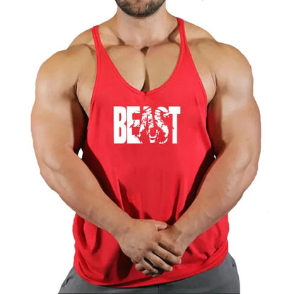 Mens Sleeveless Singlet Vest Gym Top - Fuzzy Sports