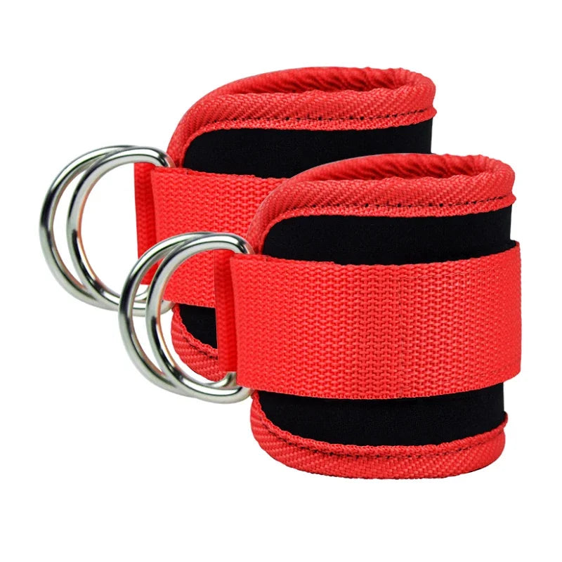 Gym Ankle Straps Double D-Ring Adjustable Neoprene Padded Cuffs Ankle Weight Leg Training Brace Support Sport Safety Abductors