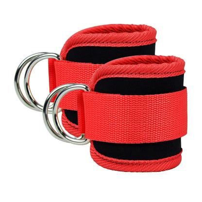 Gym Ankle Straps Double D-Ring Adjustable Neoprene Padded Cuffs Ankle Weight Leg Training Brace Support Sport Safety Abductors