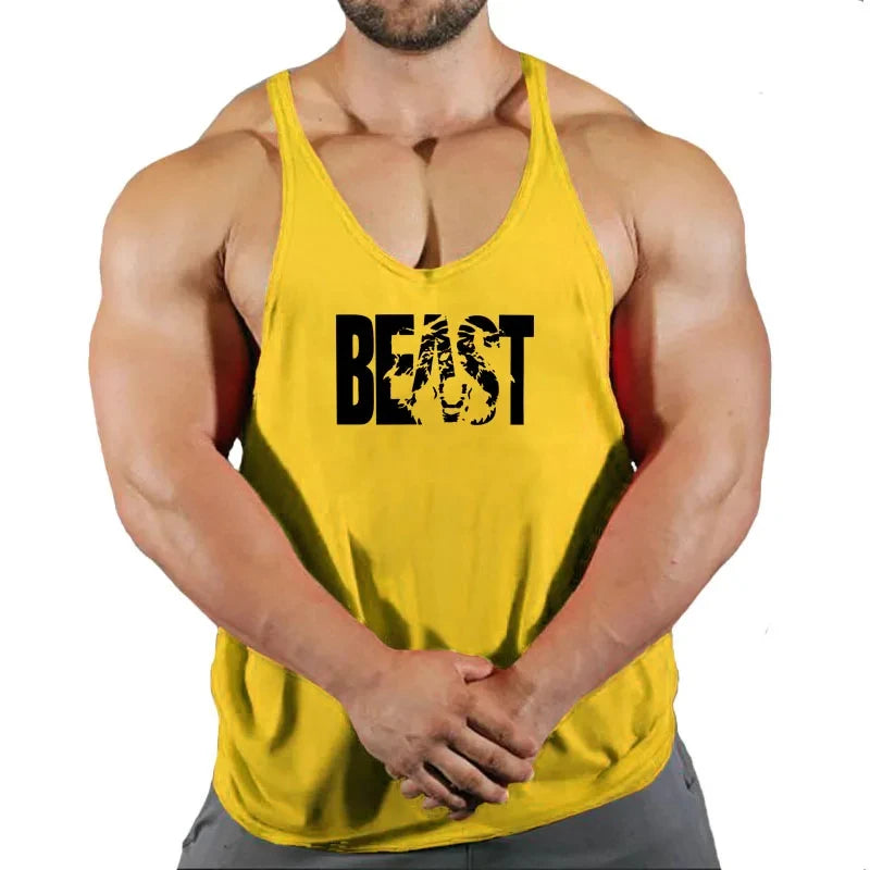 Mens Sleeveless Singlet Vest Gym Top - Fuzzy Sports