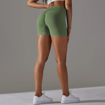 Women High Waist Workout Fitness Yoga Shorts Gym Push Up Yoga Leggings Scrunch Butt Seamless Sports Shorts