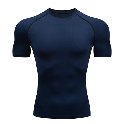 Men's Compression Shirt Short Sleeve Quick Dry Top - Fuzzy Sports
