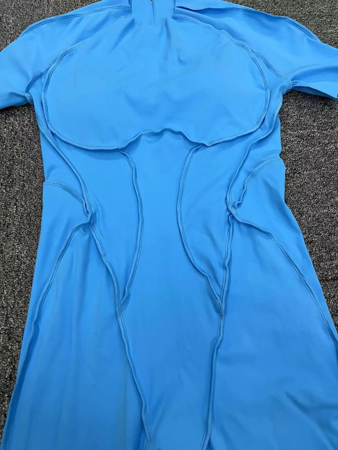 New Women's One-piece chest pad Yoga Jumpsuit leggings Short sleeve Backless