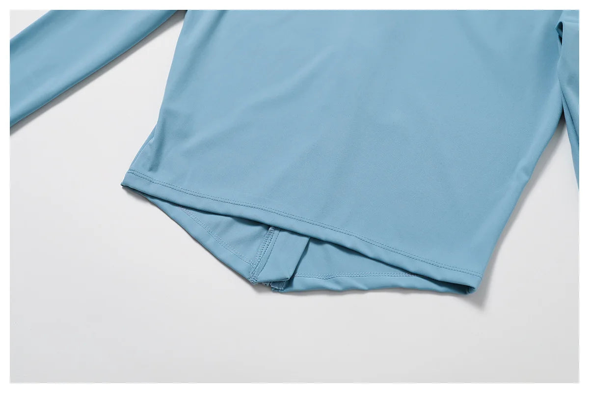 Women's Outdoor Running Fitness Wear Set Long sleeved Single Piece Top And Shorts - Fuzzy Sports