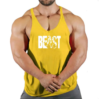 Mens Sleeveless Singlet Vest Gym Top - Fuzzy Sports