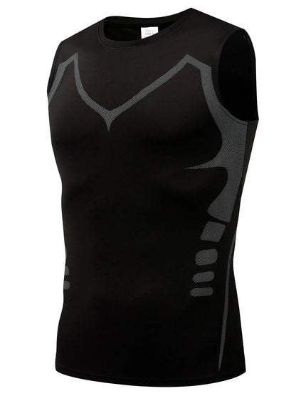 Mens Sleeveless Sports Vest Compression Wear - Fuzzy Sports
