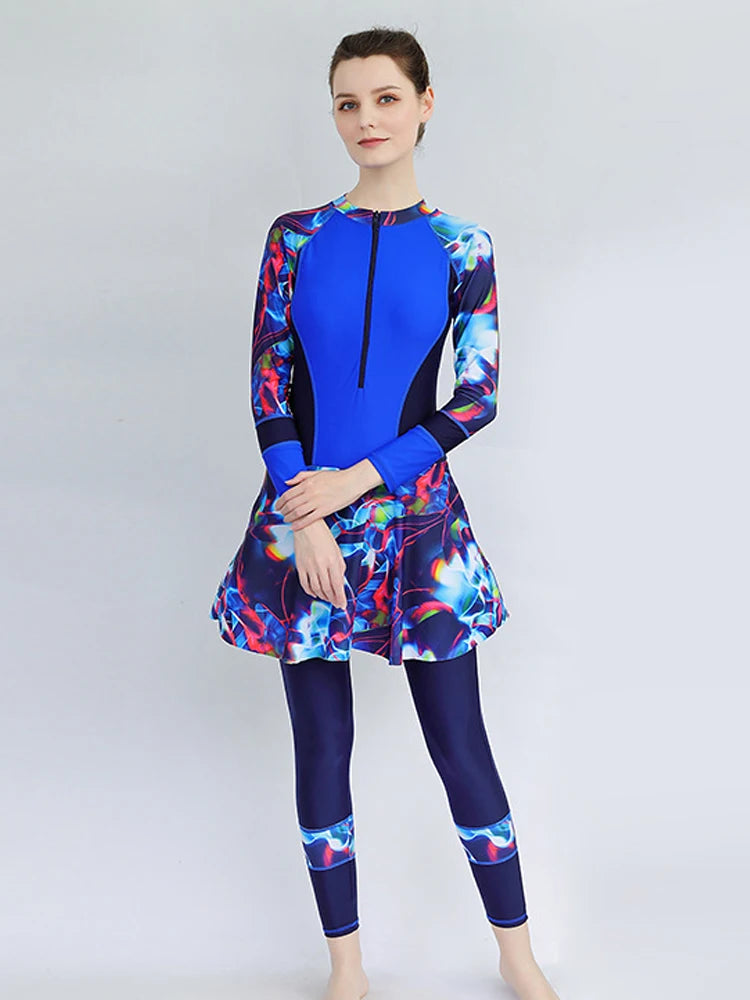 Modest Dress Womens Conservative Full Cover Swimsuit - Fuzzy Sports