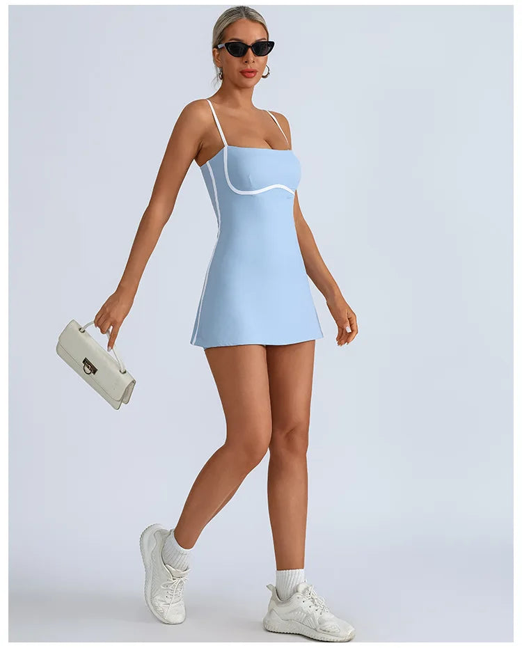 Womens Sports Tennis Dress with Pad - Fuzzy Sports