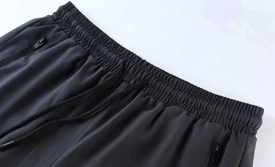 Men Tight Sport 2 In 1 Cropped Pants Elastic Quick-dry Compression Workout Training Exercise Running Sports Shorts