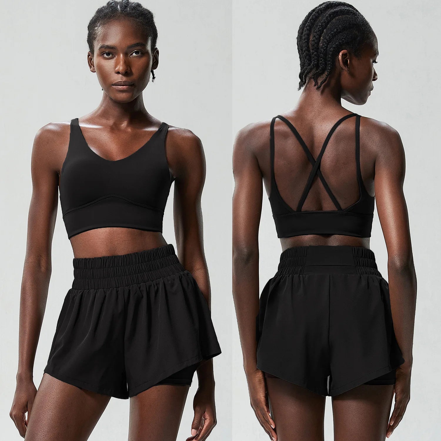 Womens Two Piece Summer Sportswear Fitness Set - Fuzzy Sports