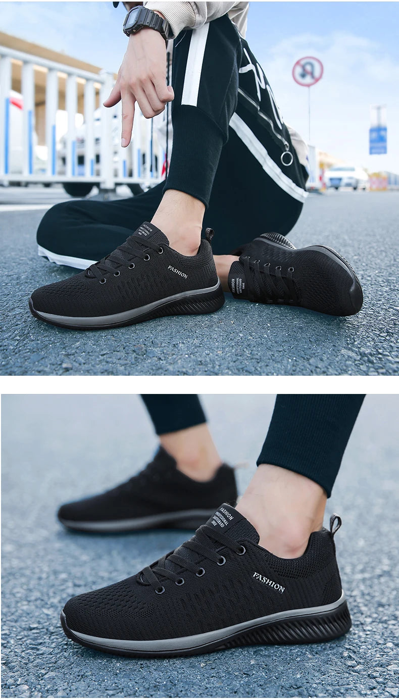 Men Running Walking Knit Shoes Fashion Casual Sneakers Breathable Sport Athletic Lightweight Men Sneakers Casual Shoes