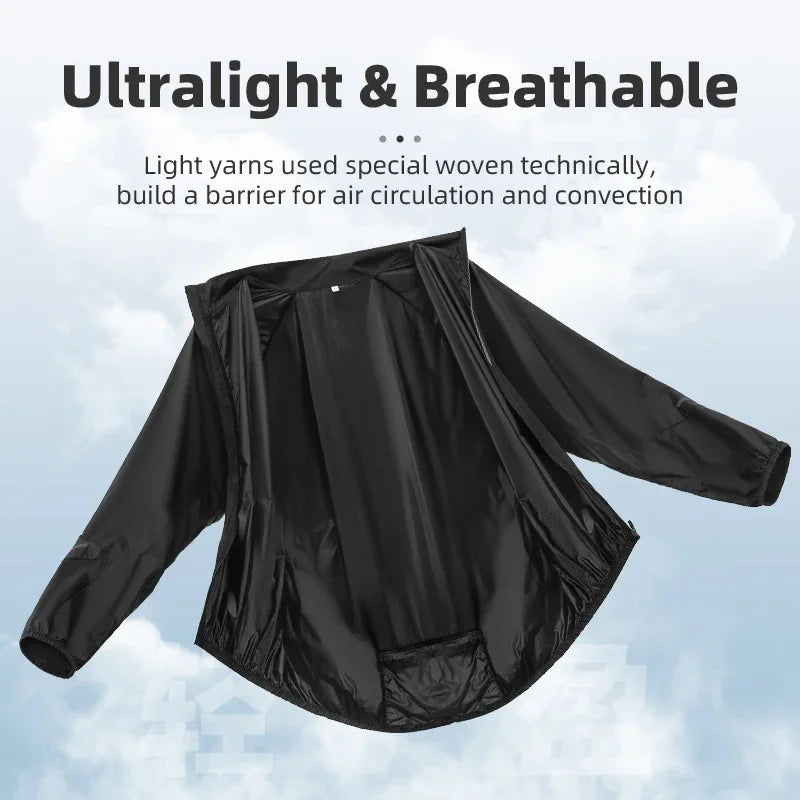 ROCKBROS Summer Sun Protection Bike Jacket Breathable Cycling Skin Tops Outdoor Hiking Fishing Sportswear Sweat-absorbent Jersey