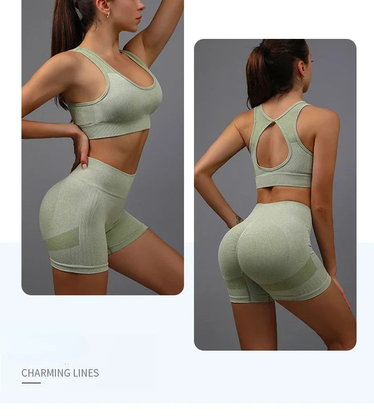 Yoga Suit Yoga Sports Underwear Women's Fitness Suit Vest Running Sports Yoga Shorts Set Yoga Set  Workout Set