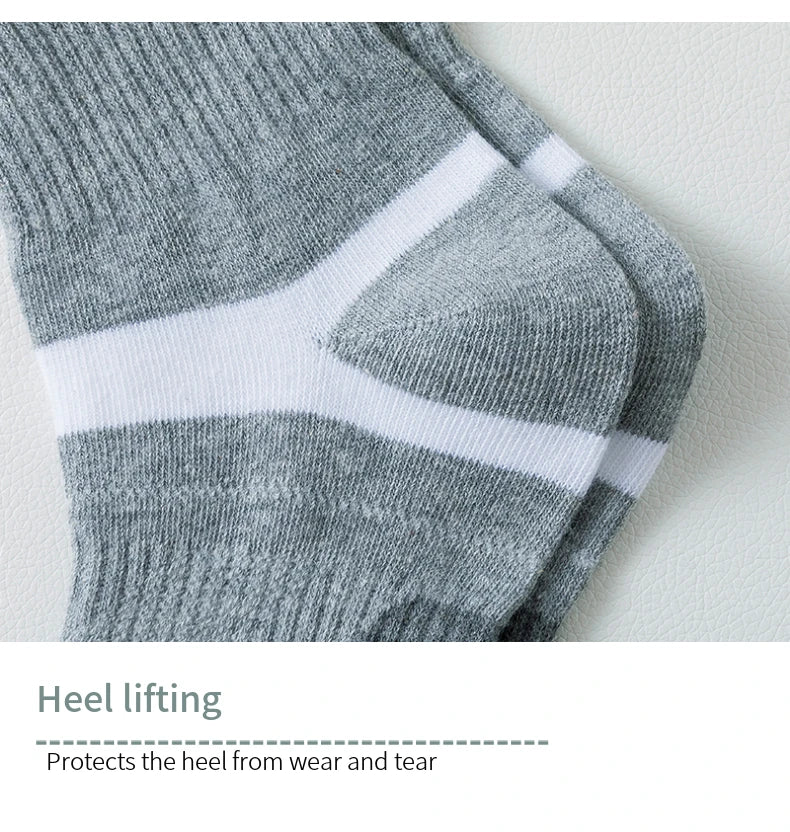 5 Pairs of MEN'S Sports Cotton Socks, Sweat Wicking and Breathable - Fuzzy Sports