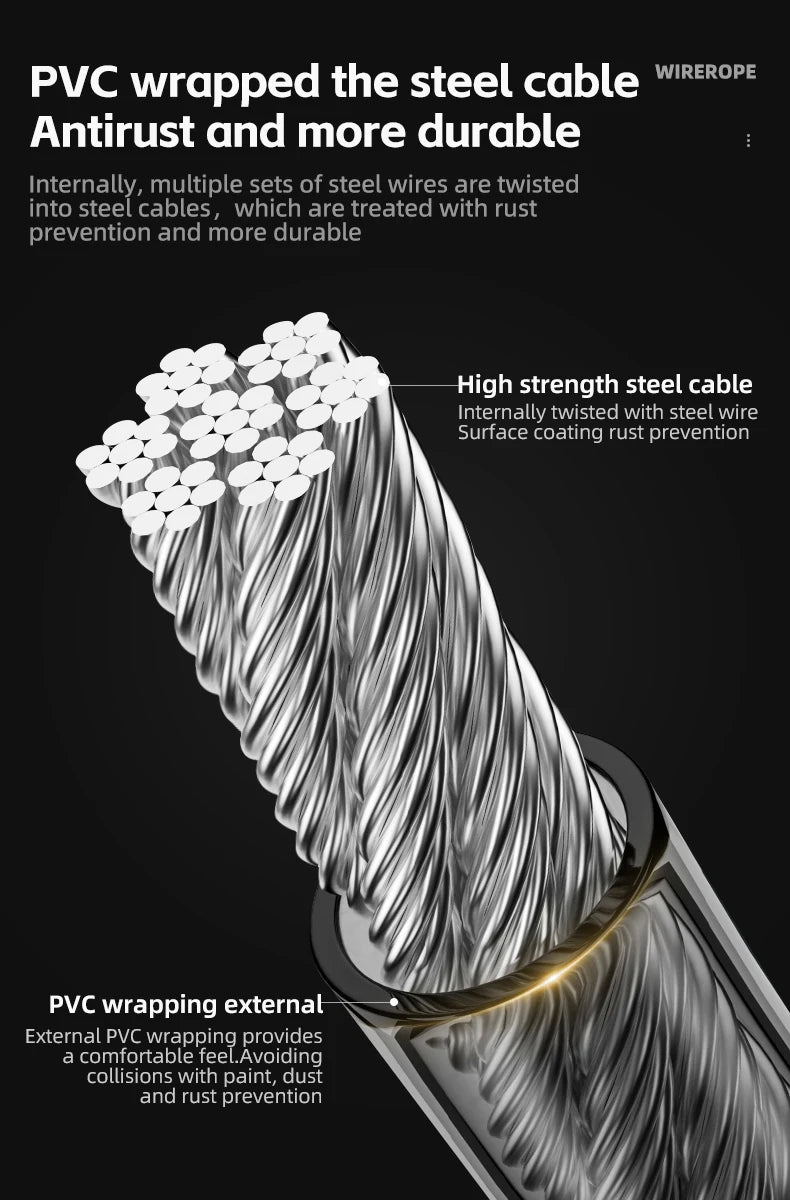 ROCKBROS Bicycle Lock Portable Anti-theft Bike Cable Lock with Keys Zinc Alloy