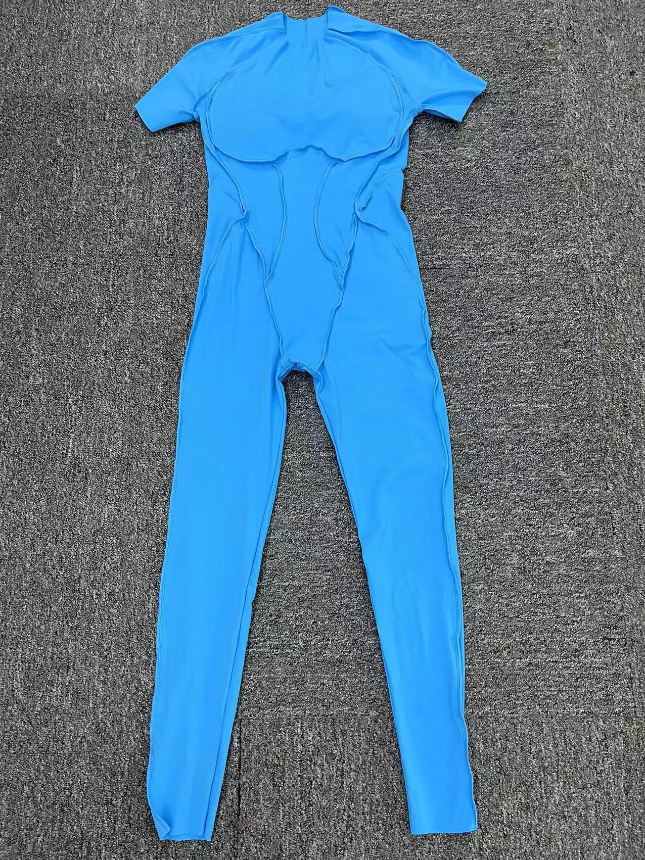 New Women's One-piece chest pad Yoga Jumpsuit leggings Short sleeve Backless