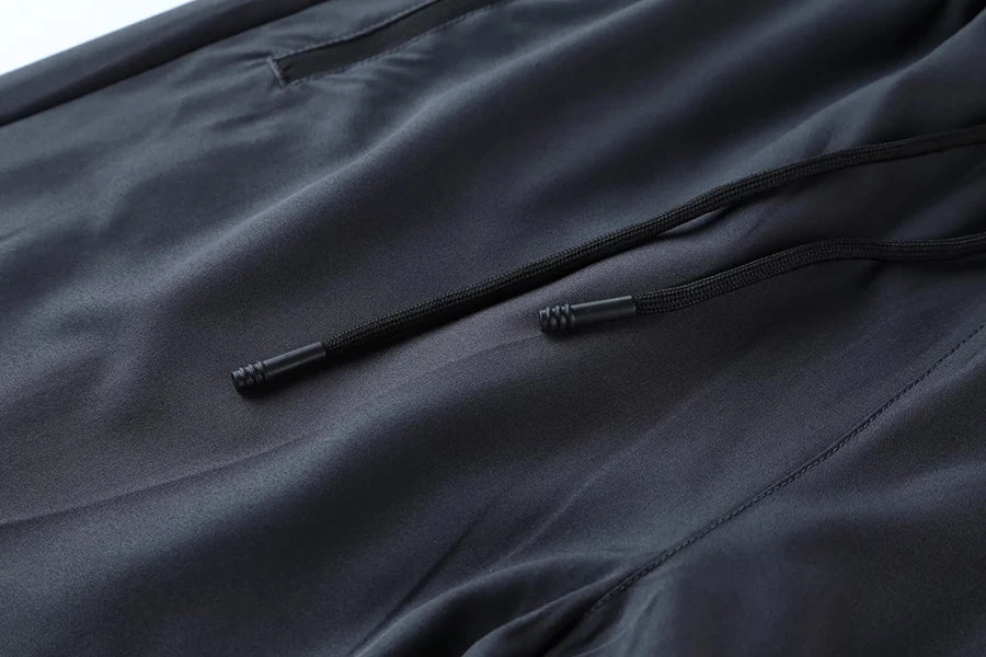 Men Tight Sport 2 In 1 Cropped Pants Elastic Quick-dry Compression Workout Training Exercise Running Sports Shorts